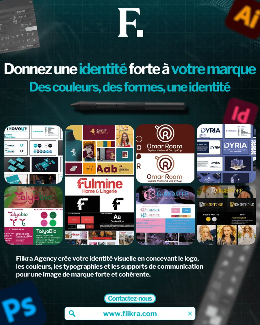 Service branding et identité visuelle par Fiikra Agency
